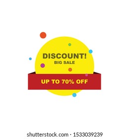 sale vector banner, icon or symbol, discount.