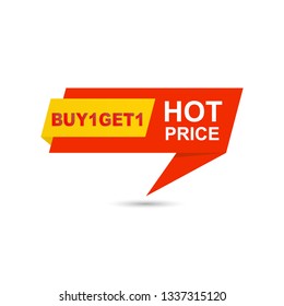 Sale vector banner template - Buy 1 Get 1 Hot Promotion - limited time only.