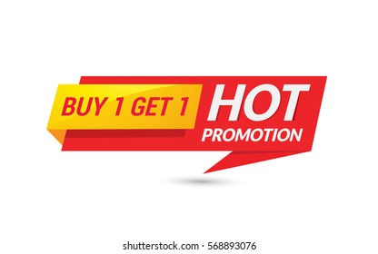 Sale vector banner template - Buy 1 Get 1 Hot Promotion - limited time only.