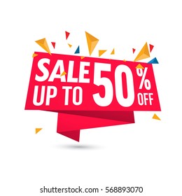 Sale vector banner template - special offer 50% - limited time only.