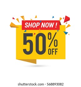 Sale vector banner template - special offer 50% - limited time only.