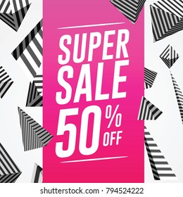 Sale vector banner template - super sale 50%