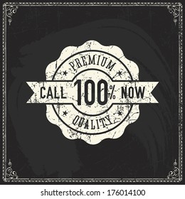 sale vector element design elements of high premium quality medal mark on chalk chalkboard scene template sale vector element texture sign ornate fancy quality flag marketing chalkboard worth value le