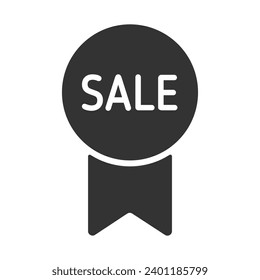 icono del vector de venta. botón de venta para la empresa de venta del viernes negro. icono de glifo para web y ui aislados en fondo blanco