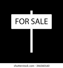 for sale vector icon isolated on black