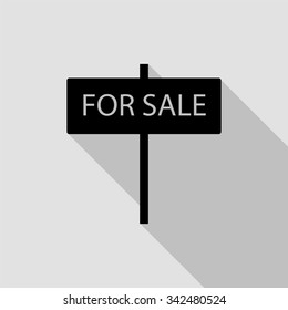 for sale vector icon with long shadow