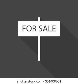 for sale vector icon with long shadow