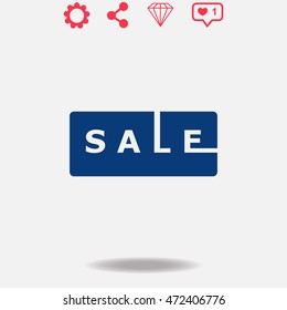 SALE vector icon on grey background.