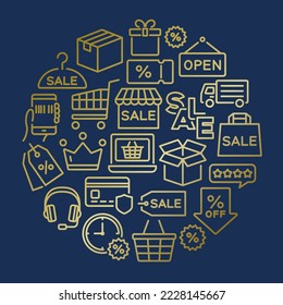 Sale vector icon pattern.  round shaped.