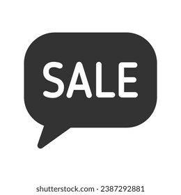 sale vector icon. sale speech bubble button for black friday sales company. glyph icon for web and ui isolated on white background