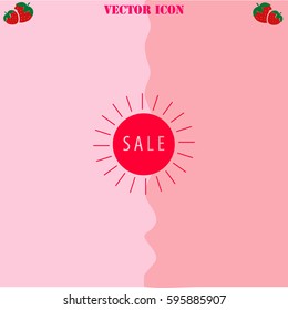 Sale vector  icon. Strawberry Background.