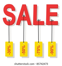 sale / The vector image. The different graphics are all on separate layers so they can easily be moved or edited individually.