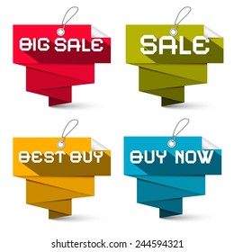 Sale Vector Labels Set Isolated on White Background