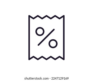 Sale vector line icon. Premium quality logo for web sites, design, online shops, companies, books, advertisements. Black outline pictogram isolated on white background 