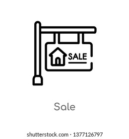 sale vector line icon. Simple element illustration. sale outline icon from signs concept. Can be used for web and mobile