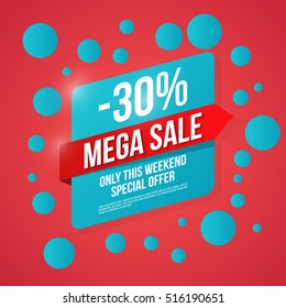 Sale vector origami concept banner template special offer. Abstract background. Discount design layout. Just now.