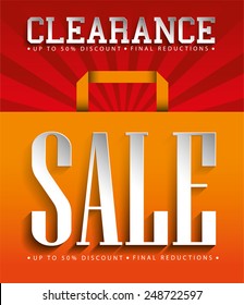 Sale Vector Poster, 3D Paper Graphics