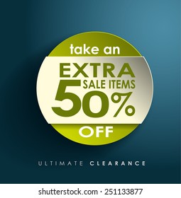 Sale Vector Poster, 3D Paper Graphics