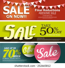Cartel del vector de ventas, gráficos de papel 3D