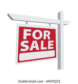 For Sale Vector Real Estate Sign Ready For Your Own Message.