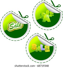 SALE. Vector sticker set.