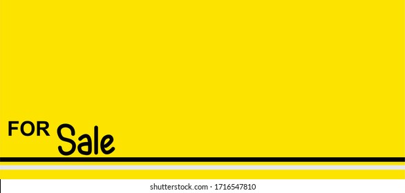 For sale. Vector text for sale, both used for banners, posters, and stickers. Handwritten text on a yellow background.