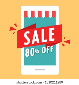 Sale vector wallpaper. shopping online poster. free space for text.