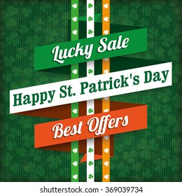 Sale vintage cover with for St. Patrick's Day. Eps 10 vector file.