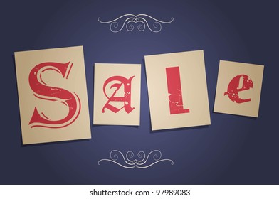 Sale Vintage Poster Vector