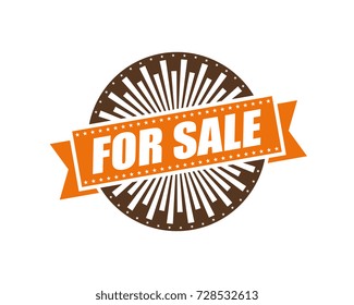 For Sale. Vintage Retro Label and Stamp