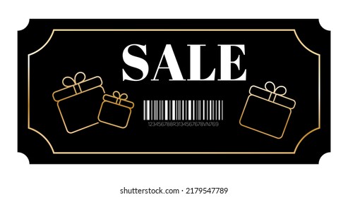 Sale voucher. Coupon mockup design for sale and gift event posts in social media, discount ticket collection. Vector.