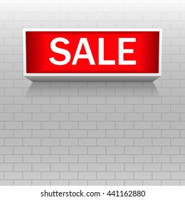 Sale. Warning board message is lit on.
