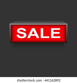 Sale. Warning board message is lit o.