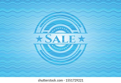 Sale water wave concept emblem background. Vector Illustration. Detailed.