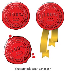 Sale wax stamp - vector set