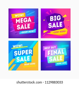 Sale for web app banner. Discount banner design. Vector illustration fashion newsletter designs, poster design for print or web, media, promotional material - stock vector