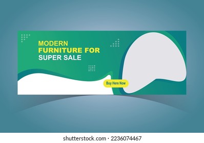 Sale Web Banner Design Template. Modern Furniture Sale Digital Marketing Social Media Cover. Professional Social Media Cover. 
