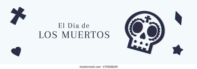 Sale web banner for the Dia de Muertos, Day of the Dead, promotions