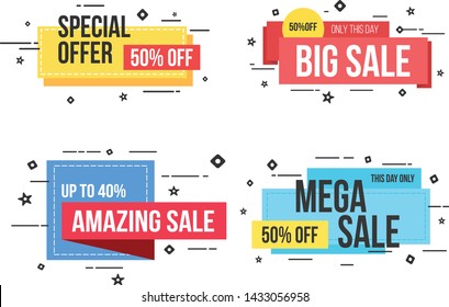 Sale web banner element great for emphasize your promo or discount of your product.