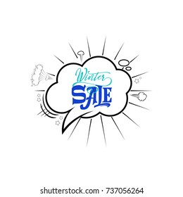 Sale web banner. Pop art comic sale discount promotion label.