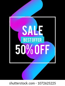 Sale web banners template for special offers advertisement. Discount offer. Super Sale concept. Liquid colors shapes with the hot text. Great sales concept. Bright colors. 