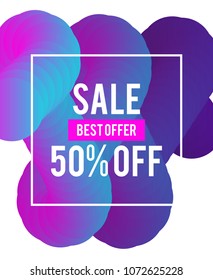Sale web banners template for special offers advertisement. Discount offer. Super Sale concept. Liquid colors shapes with the hot text. Great sales concept. Bright colors. 