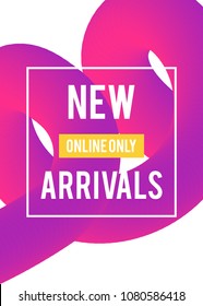 Sale web banners template for special offers advertisement. Liquid colors within different forms. New arrivals concept for internet stores promo. New arrivals web banners. 