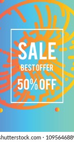 Sale web banners template for special offers advertisement. Discount offer. Super Sale concept. Liquid colors shapes with the hot text. Bright colors.Abstract background with gradient forms.