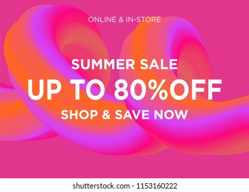 Sale web banners template for special offers advertisement. Discount offer. Super Sale concept. Liquid colors shapes with the hot text. Great sales concept. Gradient colors. 
