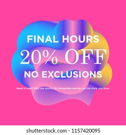 Sale web banners template for special offers advertisement. Discount offer. Super Sale concept. Liquid colors shapes with the hot text. Great sales concept. Bright colors. Abstract background. 