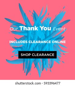 Sale web banners template for special offers advertisement and thank you marketing event. Trendy colors in a modern material design style.