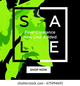 Sale web banners template for special offers advertisement. Frame with the discount offer. Trendy colors in a modern material design style. Outline trendy style. 