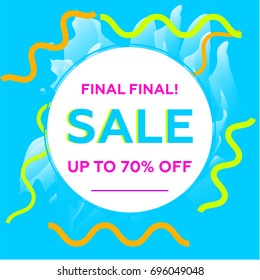 Sale web banners template for special offers advertisement. Trendy colors in a modern material design style. Hot sale concept for internet stores promo. Final sale web banners. 