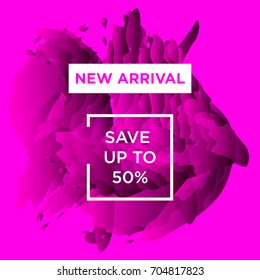 Sale web banners template for special offers advertisement. Trendy colors in a modern material design style. New autumn collection concept for internet stores promo. New arrivals web banners. 